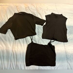 Black crop top bundle